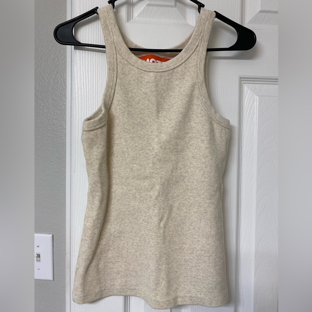 SOLD | CLOSET CLOSING | Mother | Move It The Chin Ups Tank Top Beige Cream